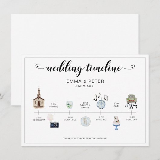 Programm für den Hochzeitstag (Vorne/Hinten)