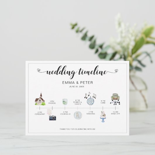 Programm für den Hochzeitstag (Stehend Vorderseite)