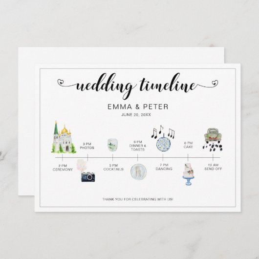 Programm für den Hochzeitstag (Vorne/Hinten)