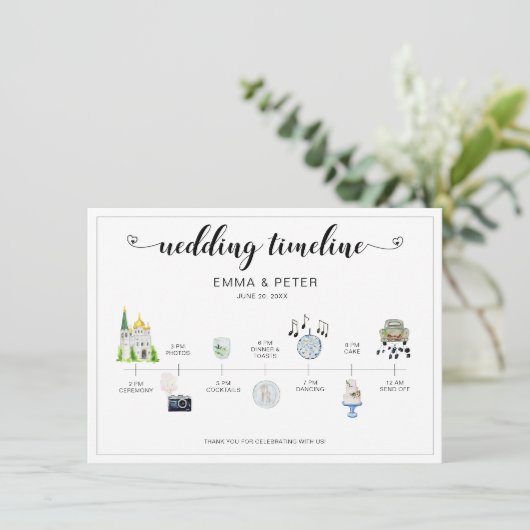 Programm für den Hochzeitstag (Stehend Vorderseite)