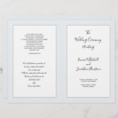 Programm für die geflochtene katholische Hochzeit (Vorne/Hinten)