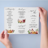 Programm für die Herbstblase-Tri-Fold-Hochzeit Flyer (Hand)