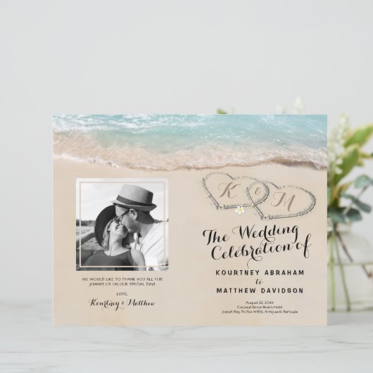 Programm für die Hochzeit im Tropical Beach (Stehend Vorderseite)