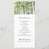 Programm für die Hochzeit von Grünem Weißem Wald (Rückseite)