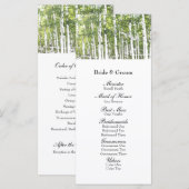 Programm für die Hochzeit von Grünem Weißem Wald (Vorne/Hinten)