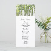 Programm für die Hochzeit von Grünem Weißem Wald (Stehend Vorderseite)