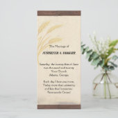 Programm für die Hochzeit von Weizen auf Pergament (Stehend Vorderseite)