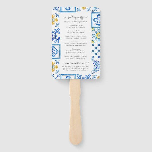 Programm für die Hochzeit von Zitrusfrüchten Fächer (Rückseite)