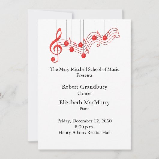 Programm für die lebenslange musikalische Erwägung (Vorderseite)