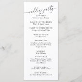 Programm für die Minimalfeier (Rückseite)