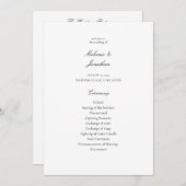 Programm für die weiße Elegante Hochzeit (Vorne/Hinten)