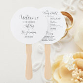 Programm für die White Simple Wedding Fächer