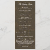 Programm für die wissenschaftliche Hochzeit im Her (Rückseite)