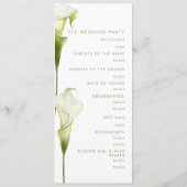 Programm für eine moderne Hochzeit. (Rückseite)