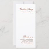 Programm für einfache botanische Hochzeiten (Rückseite)