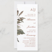 Programm für einfache botanische Hochzeiten (Vorderseite)