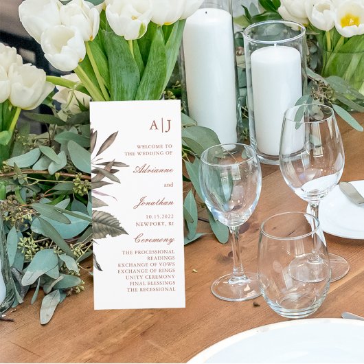 Programm für einfache botanische Hochzeiten