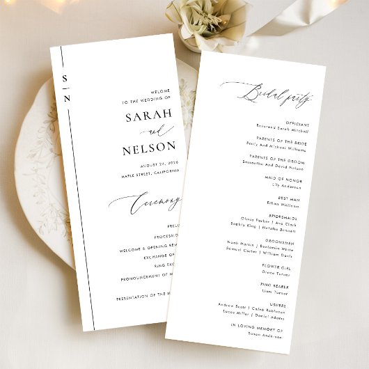 Programm für einfache moderne Hochzeiten