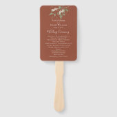 Programm für einfache Terracotta-Hochzeit Fächer (Vorderseite)