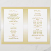 Programm für geflochtene katholische Hochzeit Gold (Rückseite)