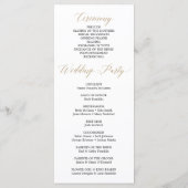 Programm für Hochzeiten im Grünen - Zeremonie (Rückseite)