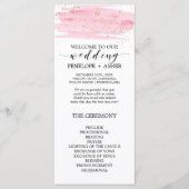 Programm für Hochzeiten in Aquarellfarben, Rosa un (Vorderseite)