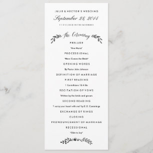 Programm für Hochzeiten von Watercolor Woodland -