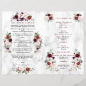 Programm für Hochzeitsbroschüren in Burgund 2 Seit (Vorderseite)