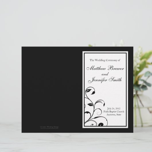 Programm für Hochzeitsstimmung und Zeremonie (Stehend Vorderseite)