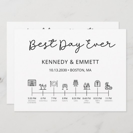 Programm für Hochzeitstage (Vorne/Hinten)