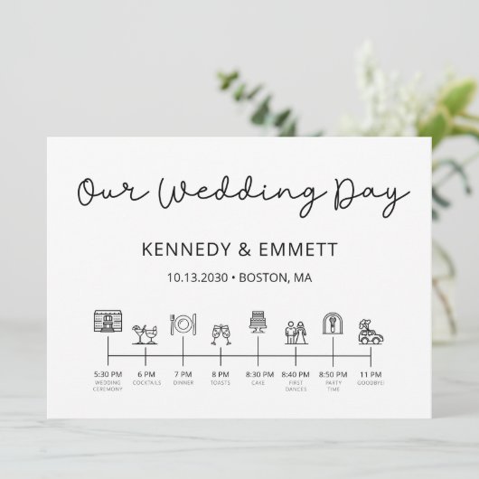 Programm für Hochzeitstage (Stehend Vorderseite)