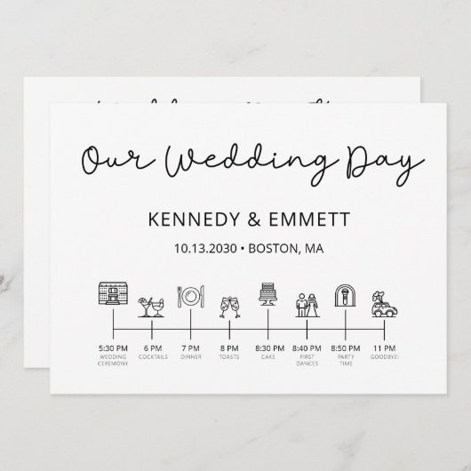 Programm für Hochzeitstage (Vorne/Hinten)