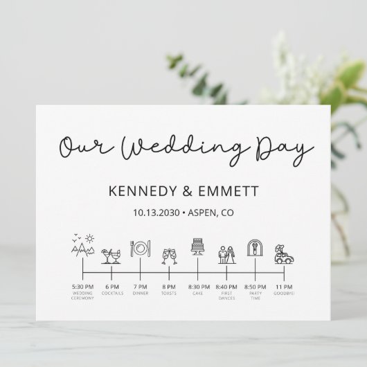 Programm für Hochzeitstage in Bergen (Stehend Vorderseite)