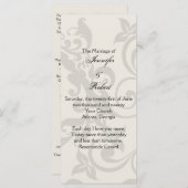 Programm für Holzkohle und Ivory-Filigree-Hochzeit (Vorne/Hinten)