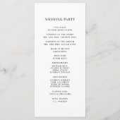 Programm für Kalligrafie-Hochzeitfeier | Schwarz (Rückseite)