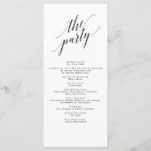 Programm für Kalligrafie-Hochzeitfeier | Schwarz (Rückseite)