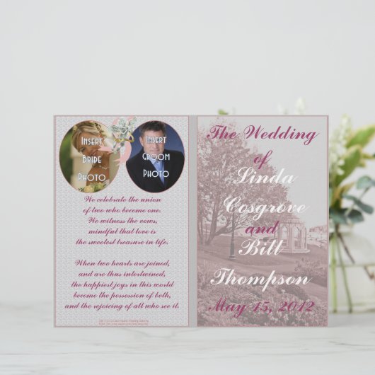 Programm für klassische Hochzeitsstimmung in Erinn (Stehend Vorderseite)