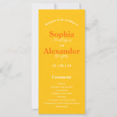Programm für kühne, gelbe und orangefarbene Hochze (Vorderseite)