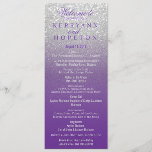 Programm für lila und Silver Glitzer (Vorderseite)