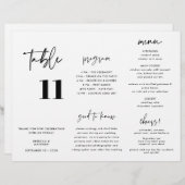 Programm für moderne kalligraphische Hochzeiten (Vorne/Hinten)