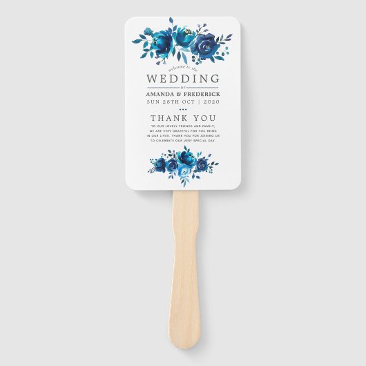 Programm für Navy und Weiße Wasserfarben Fächer (Vorderseite)