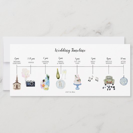 Programm für Veranstaltungen am Hochzeitstag (Vorderseite)