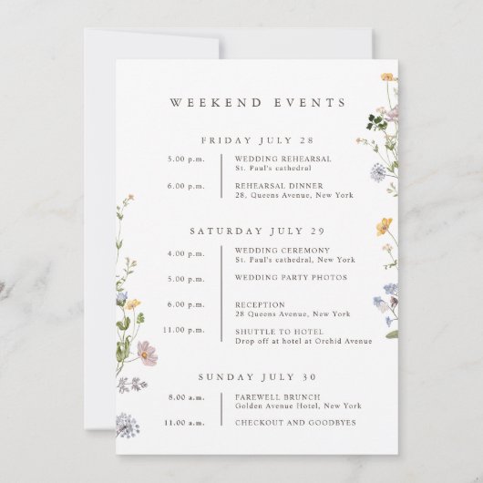 Programm für Veranstaltungen im Frühjahr der Wildb (Rückseite)