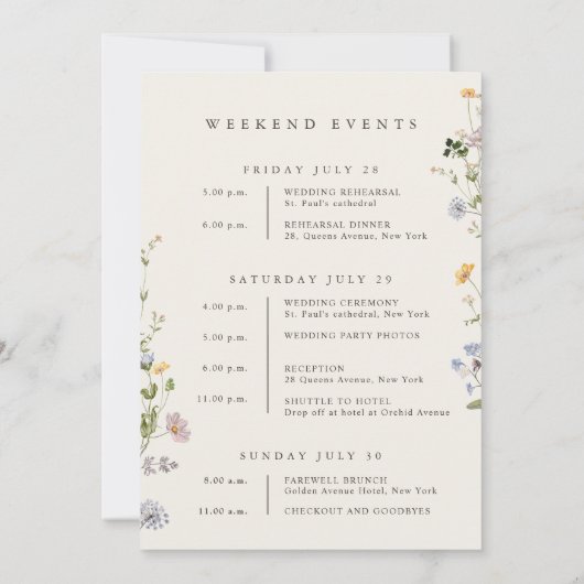 Programm für Veranstaltungen im Frühjahr der Wildb (Rückseite)