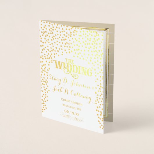 PROGRAMM "Gold Foil WEDDING" Confetti Typografie (Vorderseite)