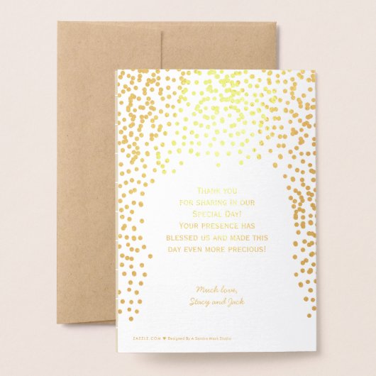 PROGRAMM "Gold Foil WEDDING" Confetti Typografie (Rückseite mit Umschlag)