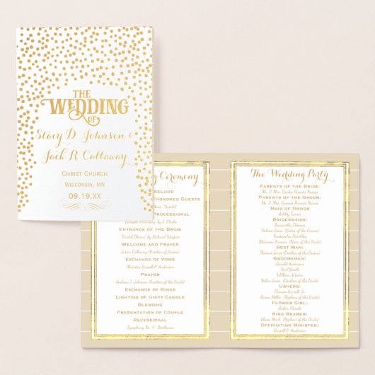 PROGRAMM "Gold Foil WEDDING" Confetti Typografie (Anzeige)
