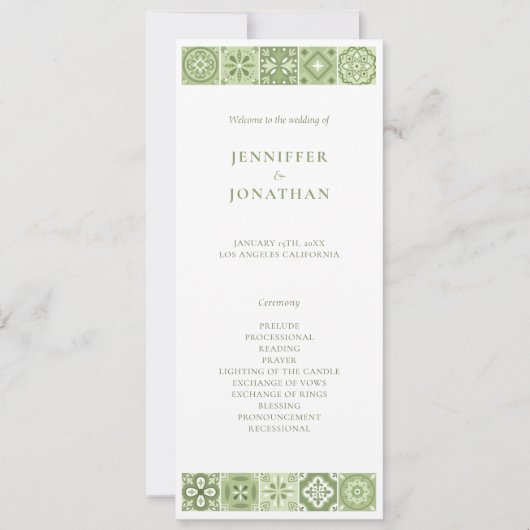 PROGRAMM "GRÜNE SPANISCHE TILES" (Vorderseite)