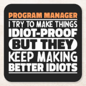Programm-Manager Ich versuche Dinge zu Lustigen Sp Rechteckiger Pappuntersetzer (Vorderseite)