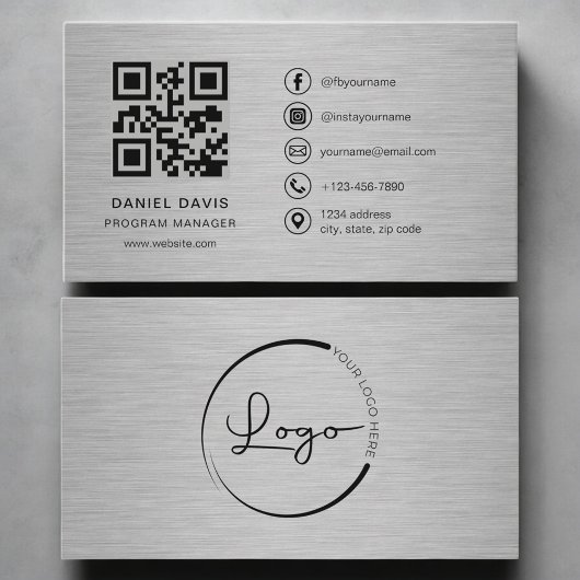Programm-Manager Metal QR Code Visitenkarte